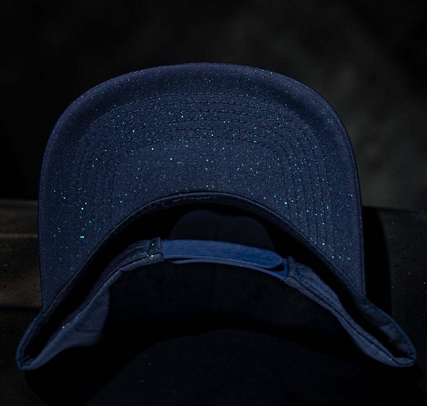 Navy Rhinestone Caiman Gorra